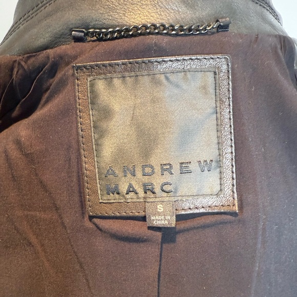 Andrew Marc Black Leather Moto Jacket - Picture 3 of 5
